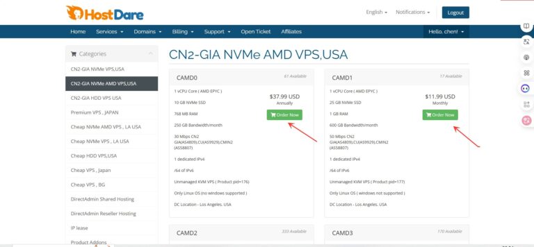 Hostdare 洛杉矶三网优化 VPS（AMD款）限时优惠：24.69 美元/年起